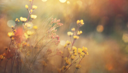 art autumn wild meadow at sunset macro image shallow depth of field abstract autumn nature background
