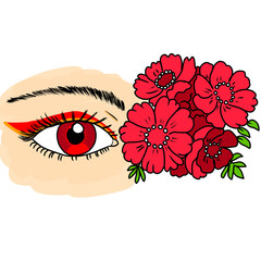 eyes and flowers illustration