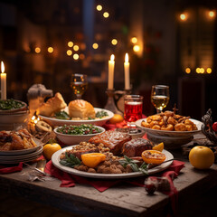 Cena de navidad banquete