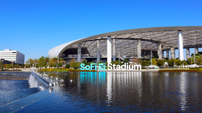 Inglewood (Los Angeles), California &ndash; November 6, 2023: SoFi Stadium, Sports and Entertainment indoor stadium located at 1001 Stadium Dr, Inglewood