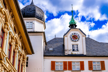 historic buildings at the old town of rosenheim - bavaria