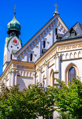 Fototapeta na wymiar historic buildings at the old town of rosenheim - bavaria
