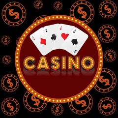 casino card with poker chips