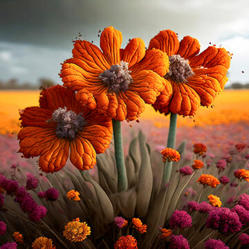 Radiant threads Of Colourful Blossoms