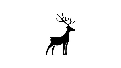 Deer logo, black isolated silhouette