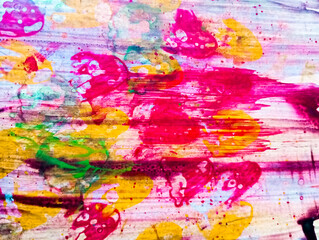 Obraz premium Abstract colorful grunge background. Watercolor stains on white paper.. Colorful paint grunge texture with cope space.