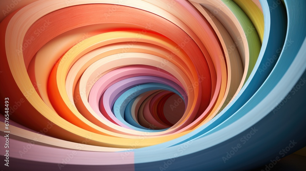 Poster 3d render of colorful spiral background. abstract background with copy space