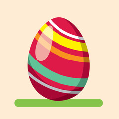 Isolated colored realistic easter egg icon Vector