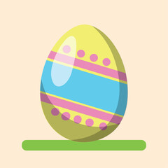 Isolated colored realistic easter egg icon Vector