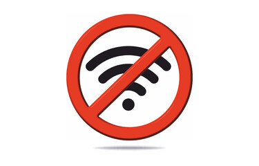 No internet connection concept with wifi icon. 3d vector illustration