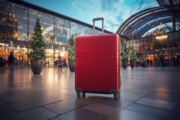 A billboard featuring a mock-up of a travel destination ad. Concept of tourism marketing. Generative Ai.