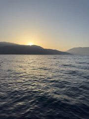 Sail across the sea to the island. Ithaca Greece