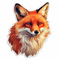 Obraz premium happy red fox sticker created with Generative Ai