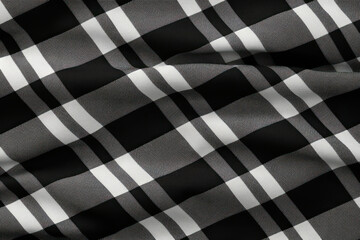 A black and white plaid pattern, suitable for various design applications. Generative Ai.