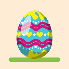Isolated colored realistic easter egg icon Vector