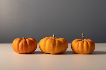 pumpkins on a table