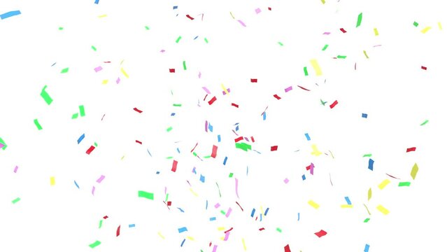 confetti multicolores qui explosent et retombent lentement - couchent alpha s&eacute;par&eacute;e