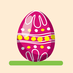 Isolated colored realistic easter egg icon Vector