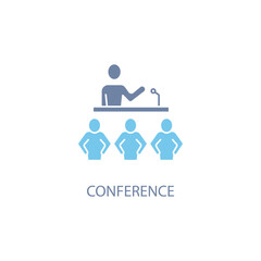 Conference concept line icon. Simple element illustration. Conference concept outline symbol design.