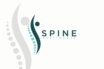 chiropractic logo design with spine concept - obrazy, fototapety, plakaty