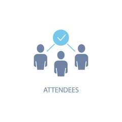 attendees concept line icon. Simple element illustration. attendees  concept outline symbol design.