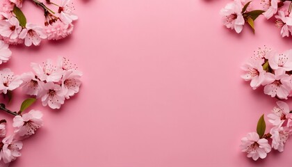 Floral banner on light pink background - Ideal for wedding, Mother’s or Women’s Day greeting card