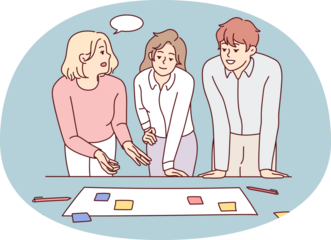 Businesspeople brainstorm do creative thinking