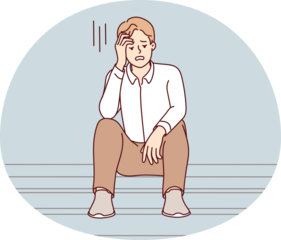 Unhappy man distressed with failure