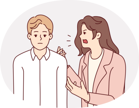 Mad wife shouting at ignorant husband - Powered by Adobe