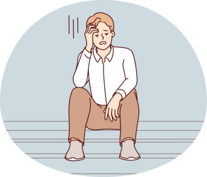 Unhappy man distressed with failure