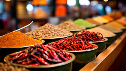 various spices in the market