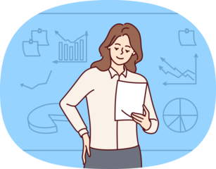 Businesswoman make presentation in office