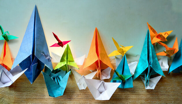 Success transformation and Transform to succeed or improving concept and leadership in business through innovation and evolution with paper origami changed for the better