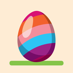 Isolated colored realistic easter egg icon Vector