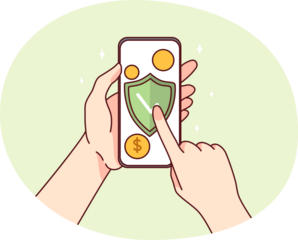 Person buy antivirus program on cell