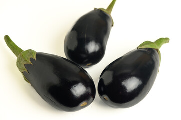 appetizing eggplants on a white background 1