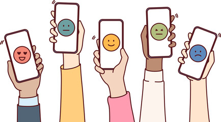 Emoticons in phones are metaphor for user feedback provided using mobile application