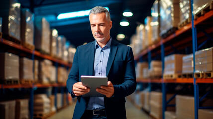 young warehouse worker in the warehouse