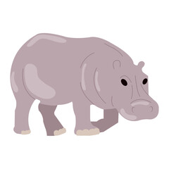 Isolated cute hippo cartoon character Vector
