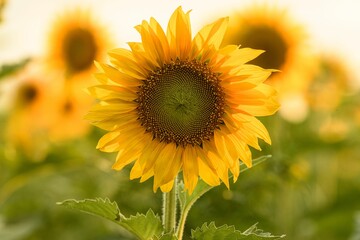 Closeup shot of a beautiful sunflower found growing in nature