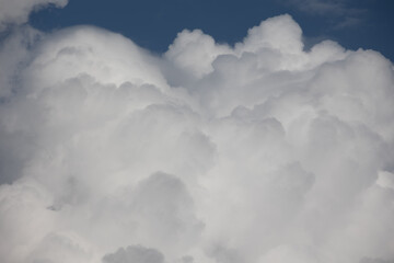 Blue sky. Beautiful Cumulus clouds flying across the sky, Beautiful natural clouds on the sky, deep blue sky