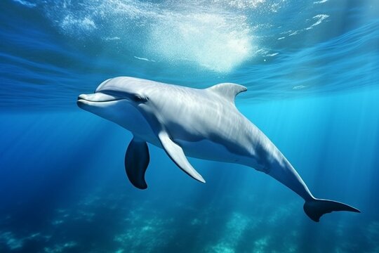 A graceful dolphin swimming. Generative AI