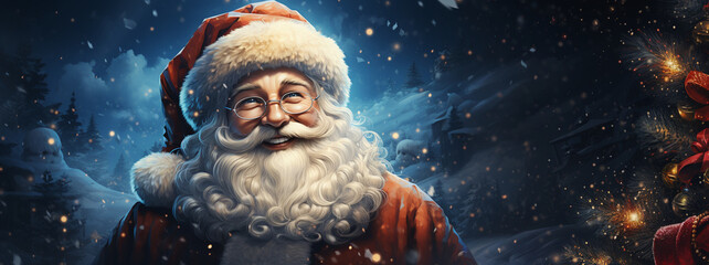 Enchanted Santa Claus: Festive Illustration of Christmas Magic and Cheer. Festive Santa Claus....