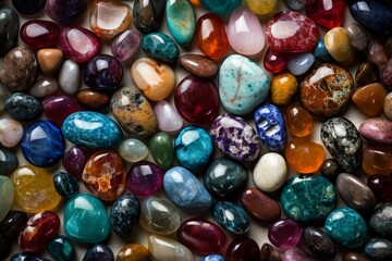Fototapeta na wymiar Pattern of vibrant gemstones. Generative AI