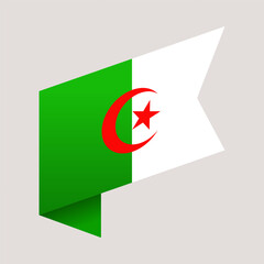 algeria corner flag. vector illustration national flag isolated on light background