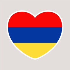 armenia heart flag. vector illustration national flag isolated on light background