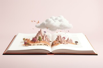 Enchanted Storybook Landscape design on beige background