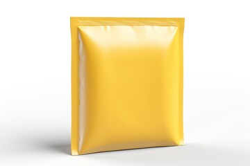 Vibrant Yellow Blank Stand Up Pouch Packaging Mockup isolated on white background