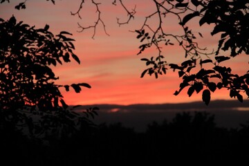 Beautiful red sky at sunset