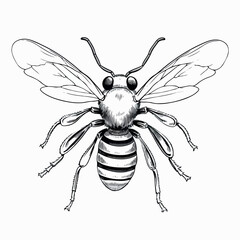 Wasp in cartoon, doodle style. 2d vector illustration in logo, icon style. AI Generative